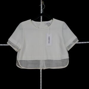 Elizabeth And James NWT White Textured Vuola Crop Top MED